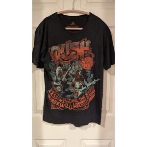 RUSH Rock N Roll Hall Of Fame Museum Mens S T Shirt‎ Black Short Sleeve
